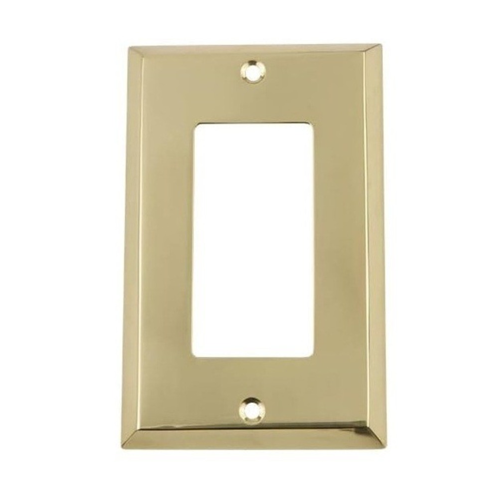 Nostalgic Warehouse New York Single Rocker Light Switch Plate Polished Brass
